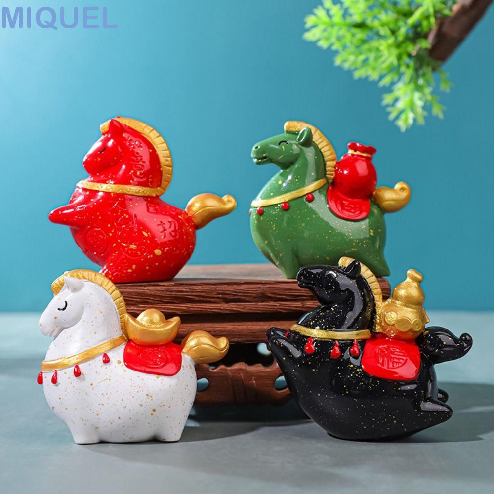 MIQUEL小馬公仔,獨特的卡通造型馬造型擺件,有創意的逼真設計精美樹脂馬雕像中國新年 | 蝦皮購物
