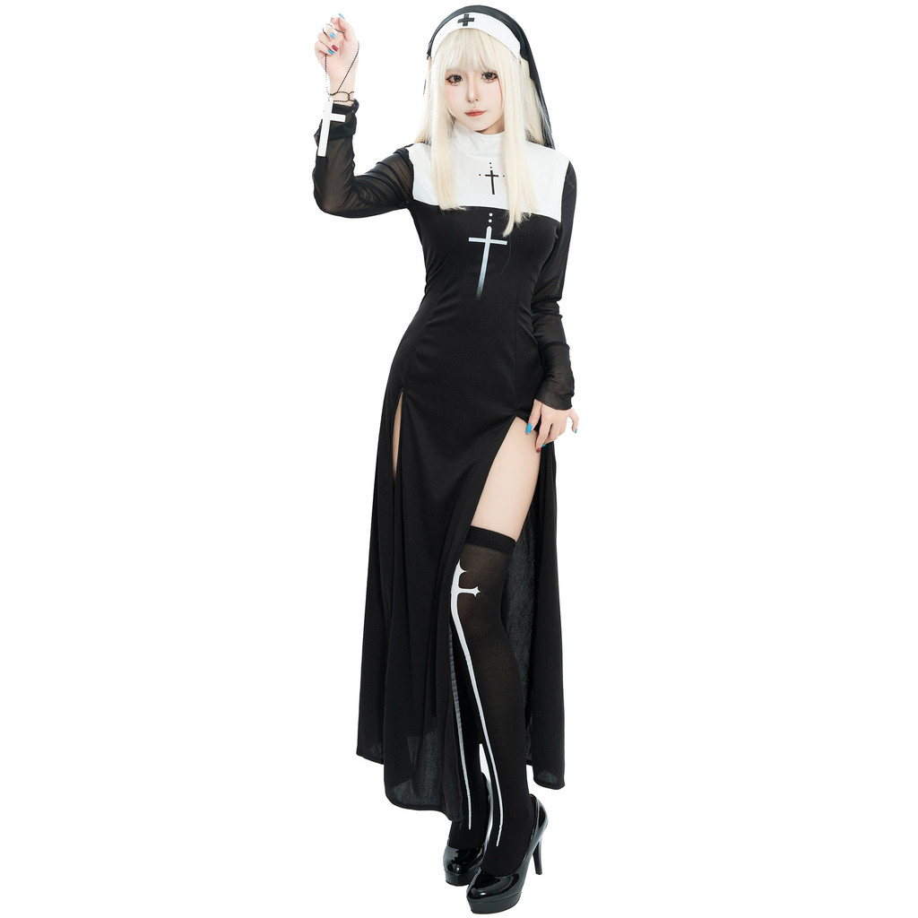 瑪利亞修女服角色扮演萬聖節修女cos服十字架Nun costume服裝 | 蝦皮購物