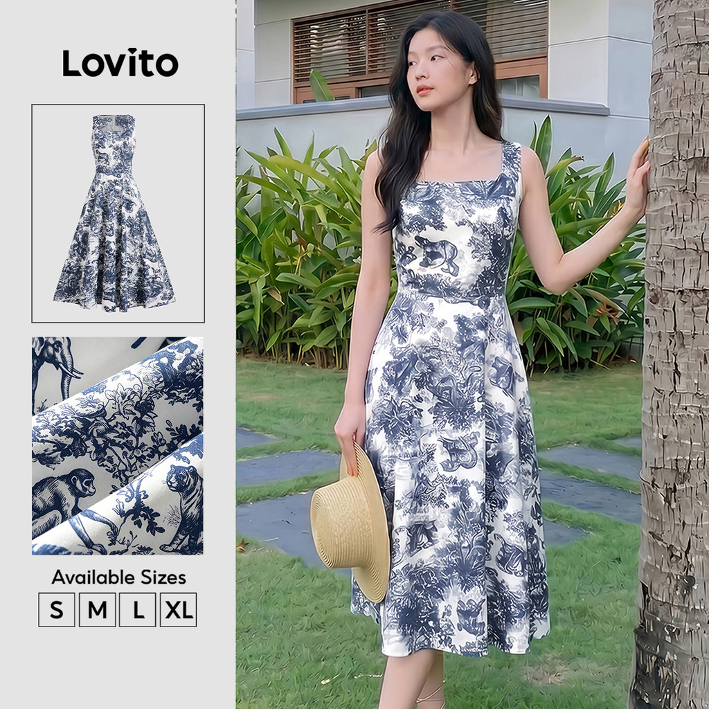 Lovito 假期 洋裝 柔順手感春夏女士連衣裙 L137LD284 | 蝦皮購物