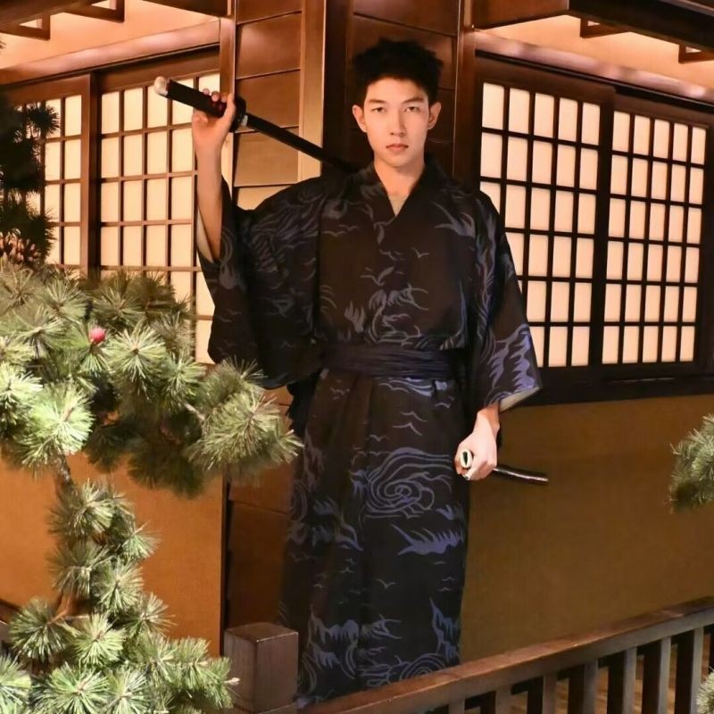YD*八月新品 日本男士和服傳統武士浴衣長袍日式正裝拍照寫真劇本攝影服裝套裝 | 蝦皮購物