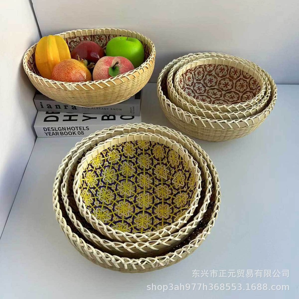 越南竹編籃竹簸箕家用竹編饅頭筐水果竹籃農家竹製品收納籃饅頭筐 | 蝦皮購物