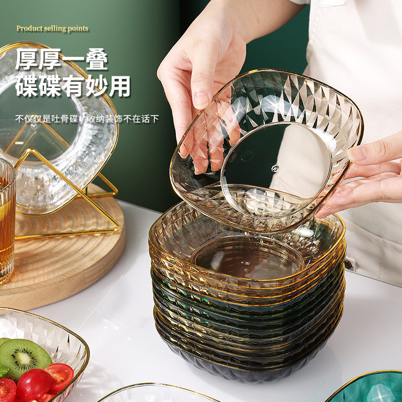 ️日用餐廚 ️吐骨碟 骨頭盤 輕奢高檔塑料吐骨碟 小餐盤 小食盤 餐盤 果盤 骨盤 碟子 水果盤子 糖果小盤子 | 蝦皮購物
