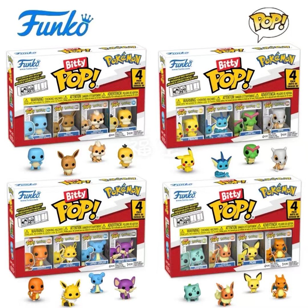 精靈寶可夢 FUNKO Bitty POP Pokémon 系列迷你公仔收藏套裝可愛皮卡丘和朋友乙烯基玩具粉絲和收藏家禮 | 蝦皮購物