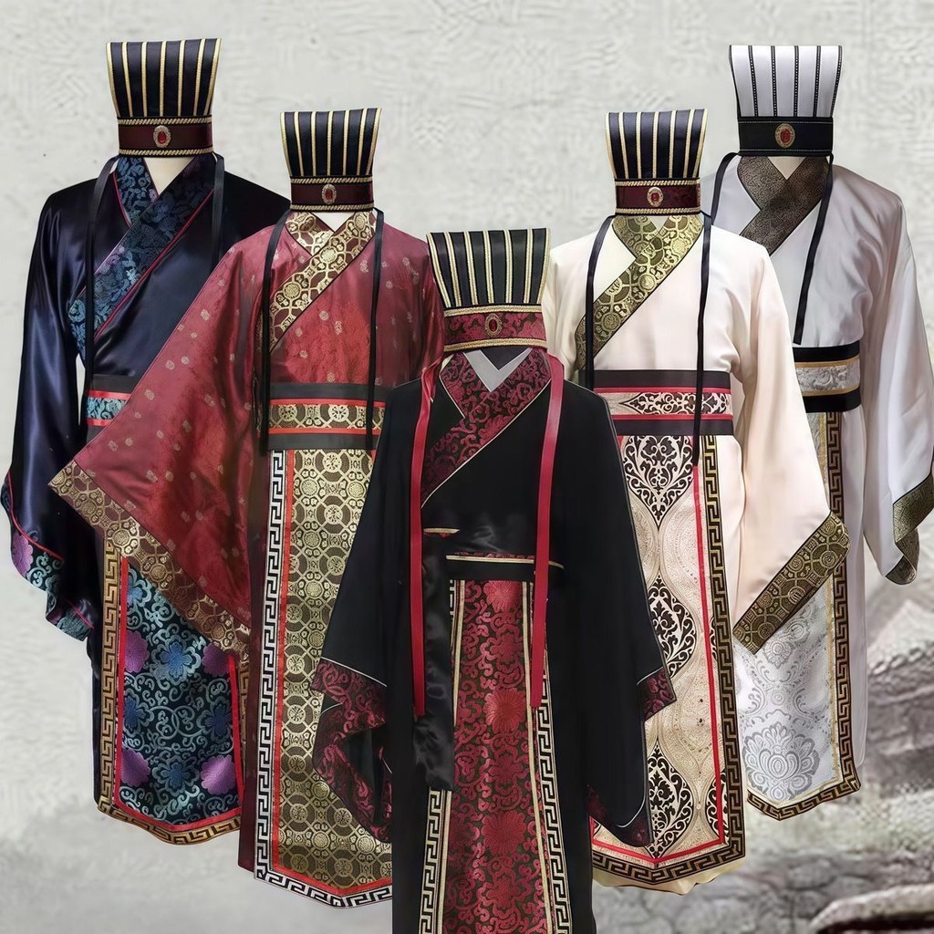 促销古裝 男漢服 唐裝秦朝春鞦戰國三國臣子官服漢朝大臣古代演齣服裝 | 蝦皮購物