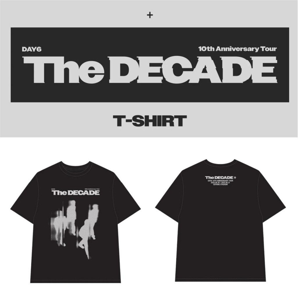 現貨】DAY6 THE DECADE 慶祝出道十週年演唱會周邊同款印花純棉短袖T恤