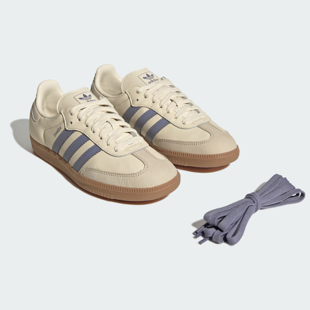 adidas 休閒鞋 Samba OG W 女鞋 奶油白 紫灰 德訓鞋 三葉草 愛迪達 [ACS] JS1362 | 蝦皮購物