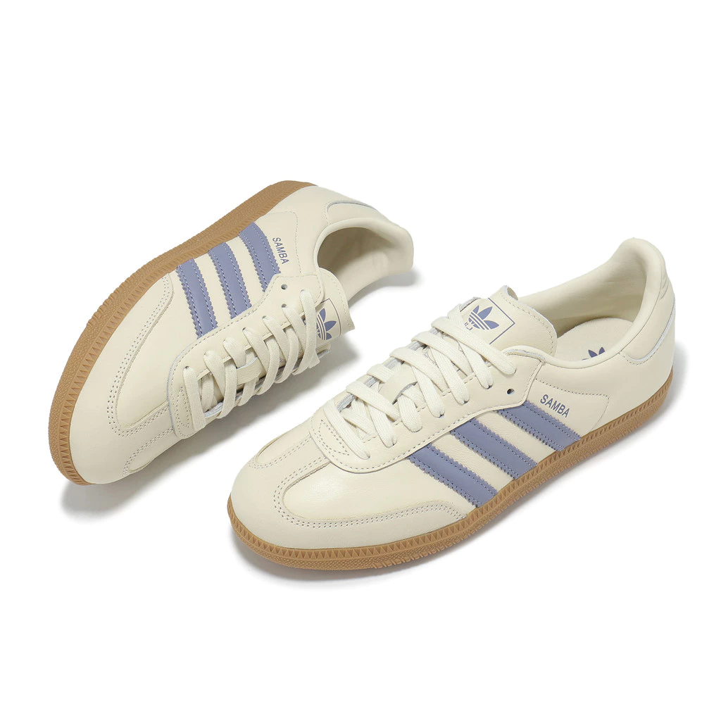 【2026 德訓鞋之王】千禧復古極致浪漫！adidas Originals Samba OG “Cream Blue” (JS1362) 深度開箱：米白藍莓優格色調與焦糖底，女孩今夏必備的修身神鞋！
