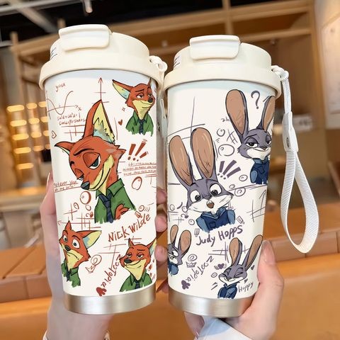特惠 動物方城市Zootopia 尼克朱迪保溫杯卡通大容量咖啡杯情侶兒童水杯可愛學生 | 蝦皮購物