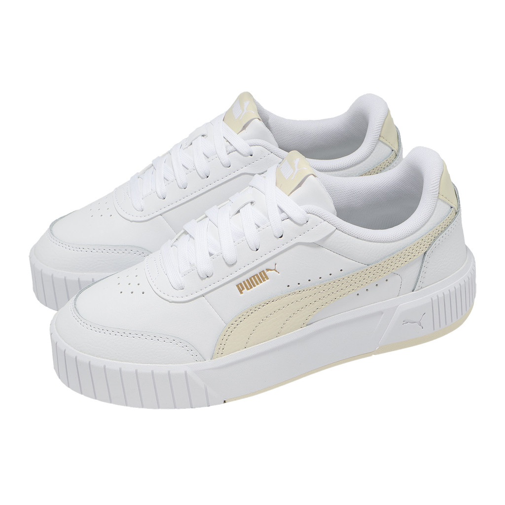 Puma 休閒鞋 Carina Mia 女鞋 白 米 皮革 復古 厚底增高 餅乾鞋 [ACS] 402637-03 | 蝦皮購物