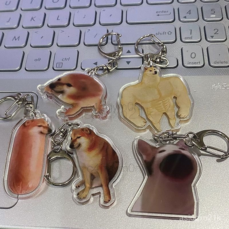 【精選好物】搞笑柴犬迷因梗圖弔飾 惡搞狗狗貓咪迷因 鑰匙扣 Cheems 肌肉狗 pop貓 | 蝦皮購物