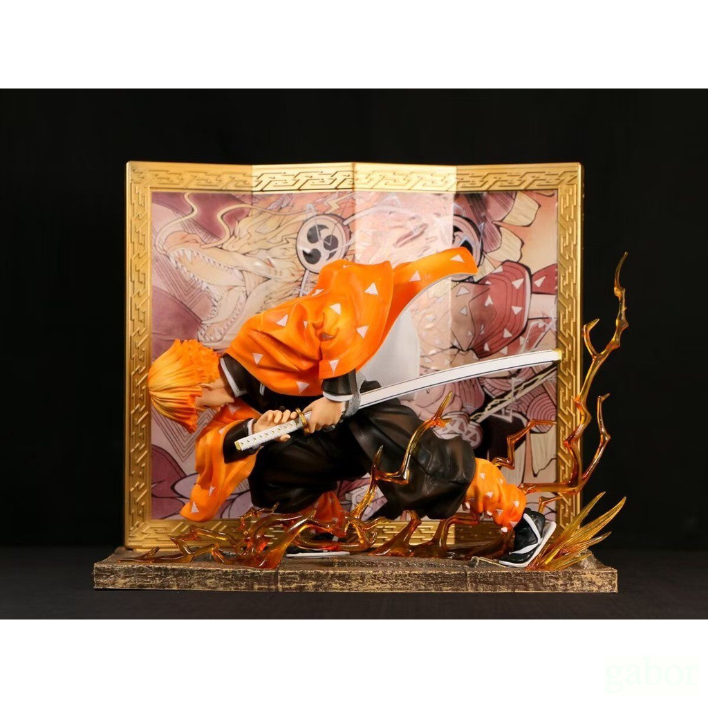 清倉【鬼滅之刃】技能 GK 屏風 我妻善逸 霹靂一閃 戰鬥場景 模型 23cm | 蝦皮購物