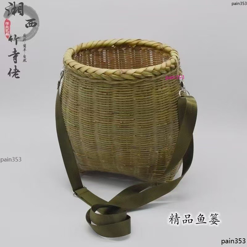 手工精編魚簍 埰摘茶葉簍 大竹籃 全青皮泥鰍 採茶簍 竹簍 小背簍鱔魚簍魚簍 老式趕海 青竹編織 | 蝦皮購物