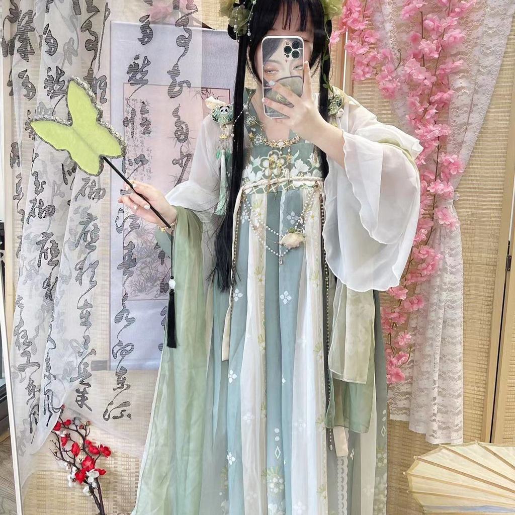 沐笙閣芙蓉原創漢服女一片式齊胸襦裙唐制漢元素春夏套裝仙氣 | 蝦皮購物