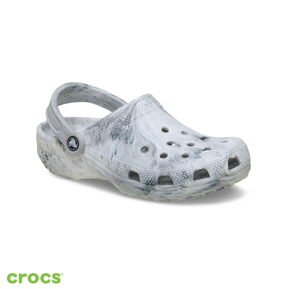 Crocs卡駱馳 (中性鞋) 經典水彩大理石克駱格-渲染灰色 211583-1WZ_洞洞鞋 | 蝦皮購物