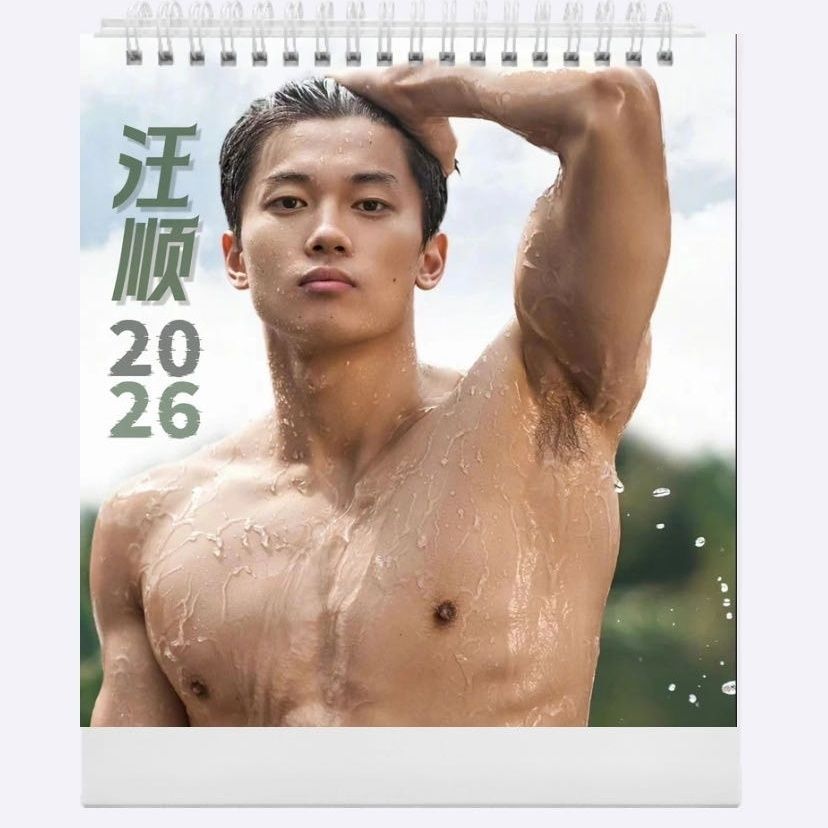 汪順 游泳隊 汪順2026檯曆單面桌面擺件diy禮物 | 蝦皮購物