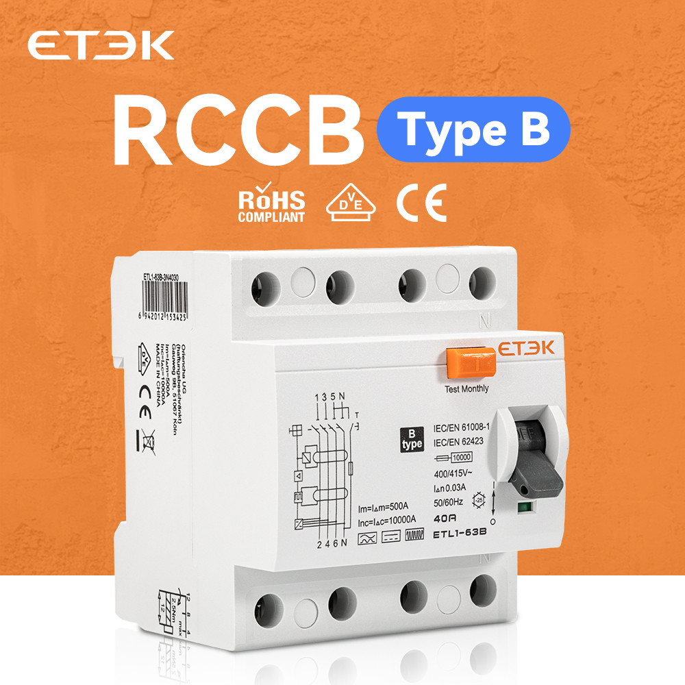 ETEK B 型 ELCD RCD 漏電斷路器 RCCB 10KA 3P+N 40A/60A 30mA 微型斷路器 ET | 蝦皮購物