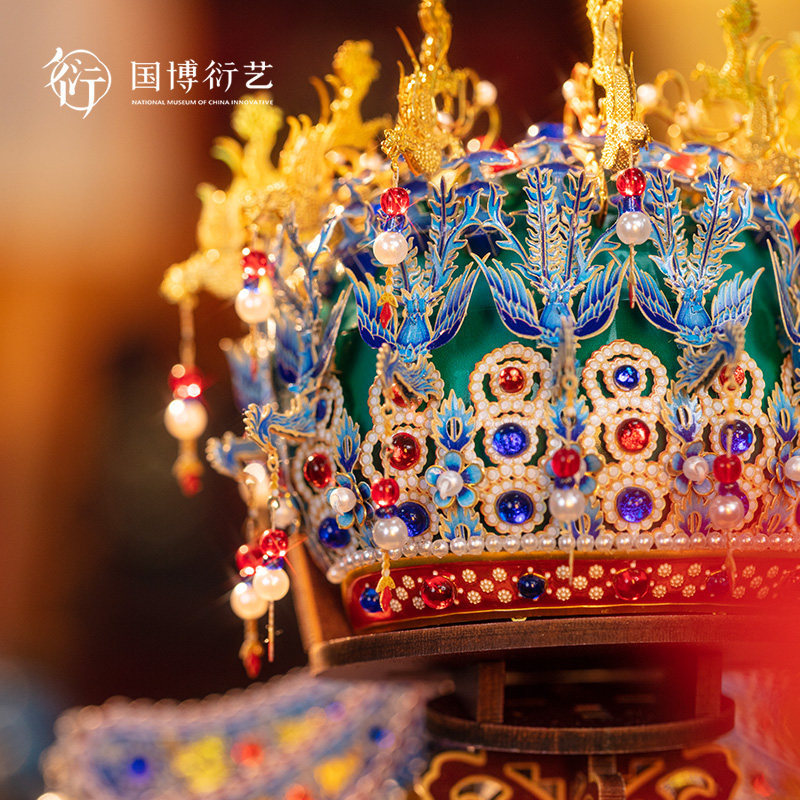 創新中國國家博物館孝端皇后鳳冠金屬拼裝玩具擺件手工創意生日禮物嚴選