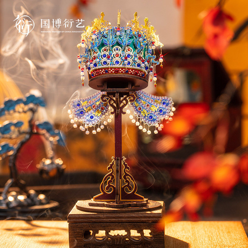 創新中國國家博物館孝端皇后鳳冠金屬拼裝玩具擺件手工創意生日禮物嚴選
