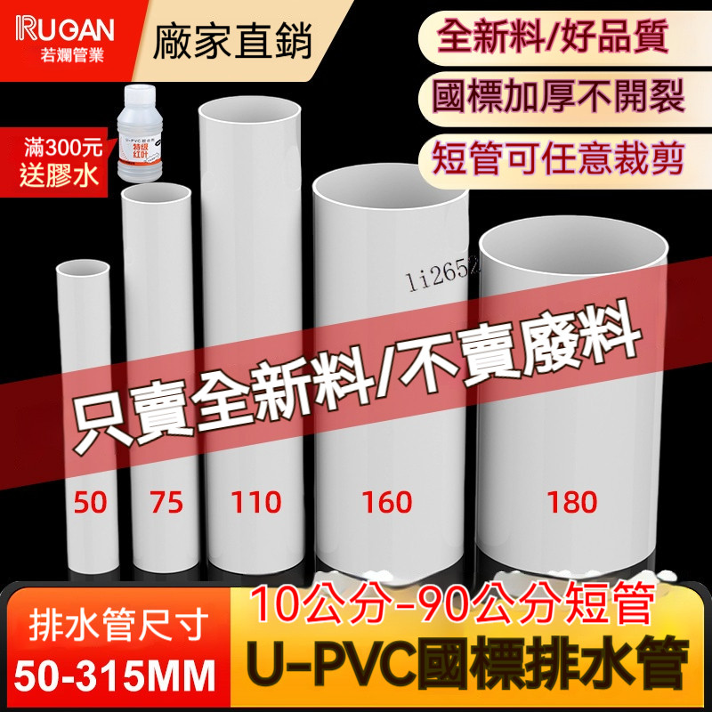 購滿99出貨⚡高性價比⚡ pvc管排水管圓管短管下水管道通風管10/50公分材配件110 160 200 | 蝦皮購物