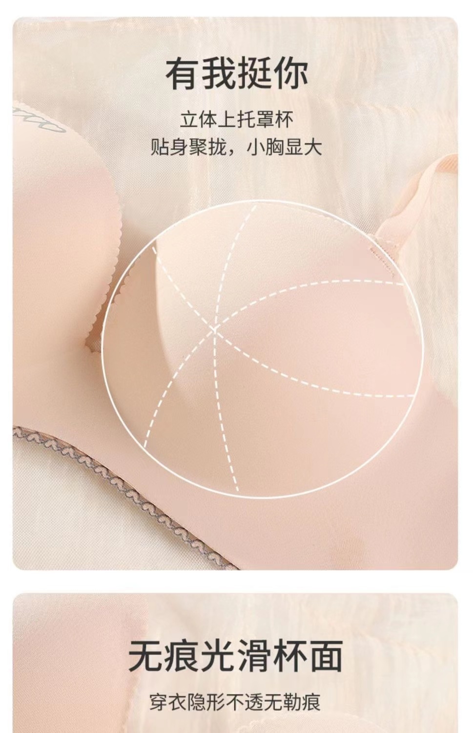 無鋼圈 內衣 無痕 一片式 加厚 小胸 顯大 聚攏 上托 收副乳 女 光面 透氣 舒適 防下垂 調整型 文胸 蝦皮購物 