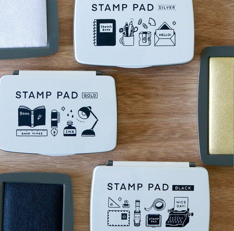 日本原裝 SANBY stamp pad designer 設計師 印台( 金 銀 黑 三色可選) | 蝦皮購物