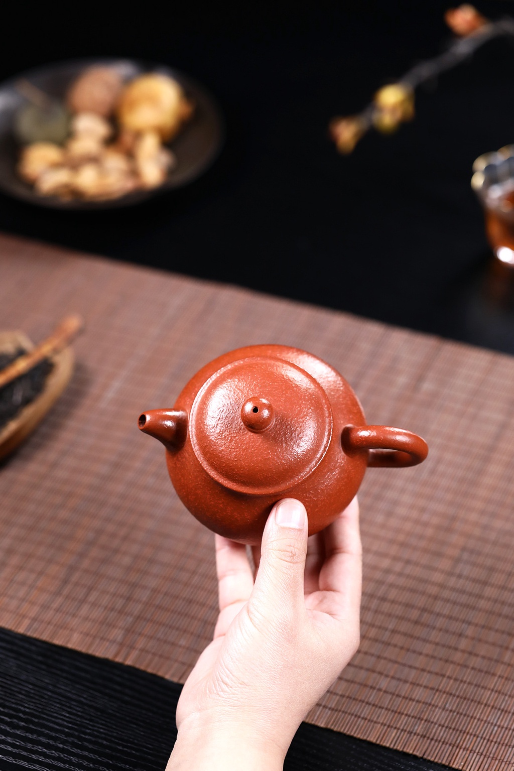 茶道具 信楽水指 刻 花月 在銘 共箱 美品(LC962) 金樽』精品重器贵姬红·240cc·嵇芳制- 壺堂砂影宜興紫砂壺——China