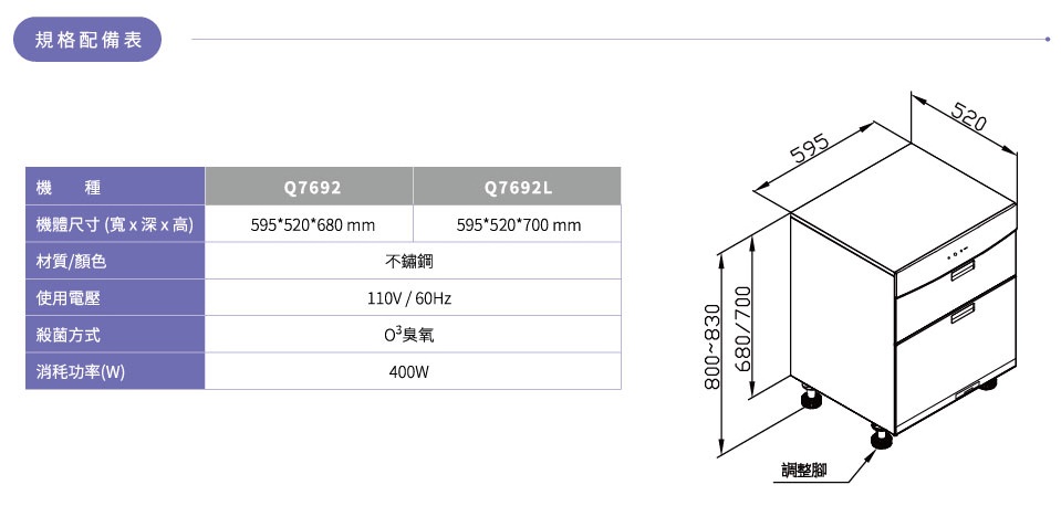 邦立廚具行 SAKURA櫻花 臭氧殺菌烘碗機Q7692 7692 L全平面不鏽鋼 防指紋 雙層抽屜 落地式 烘碗機 | 蝦皮購物