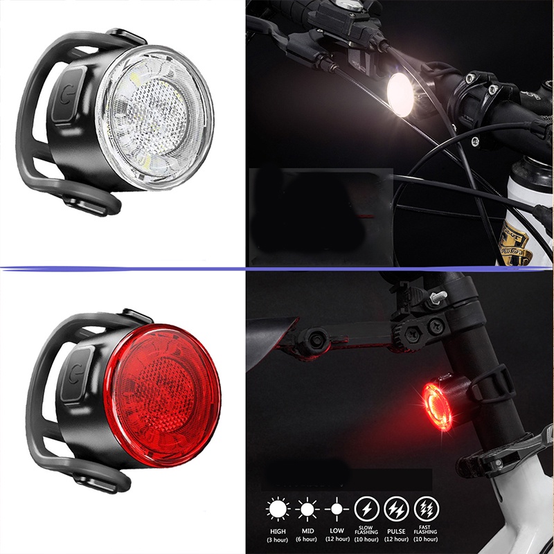 Bucklos 自行車燈 Led Usb 充電自行車防水燈 6 種模式夜間騎行照明警示燈警告自行車配件 蝦皮購物