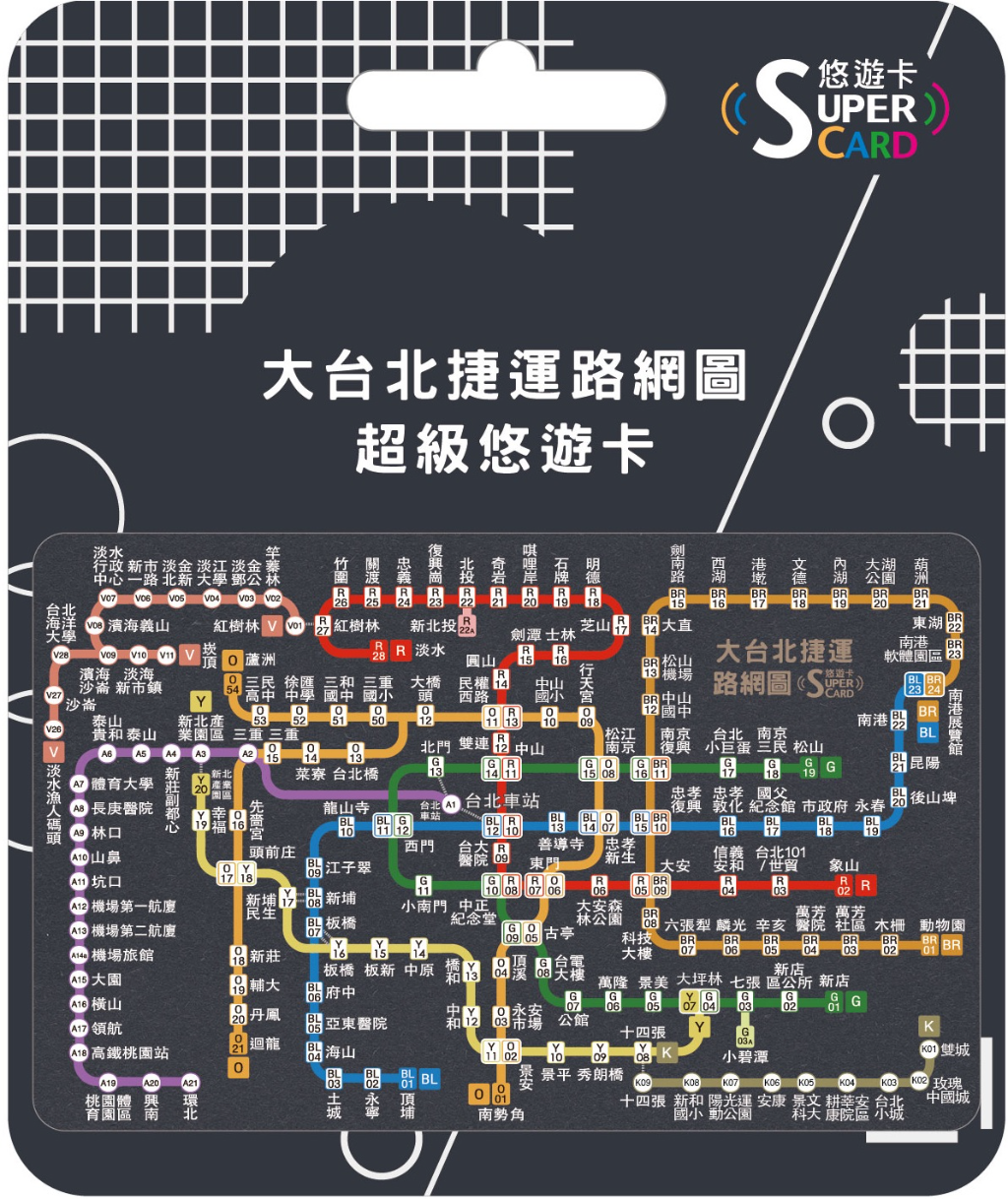 大台北捷運路網圖超級悠遊卡 Super Card 委託代銷 現貨 蝦皮直送 | 蝦皮購物