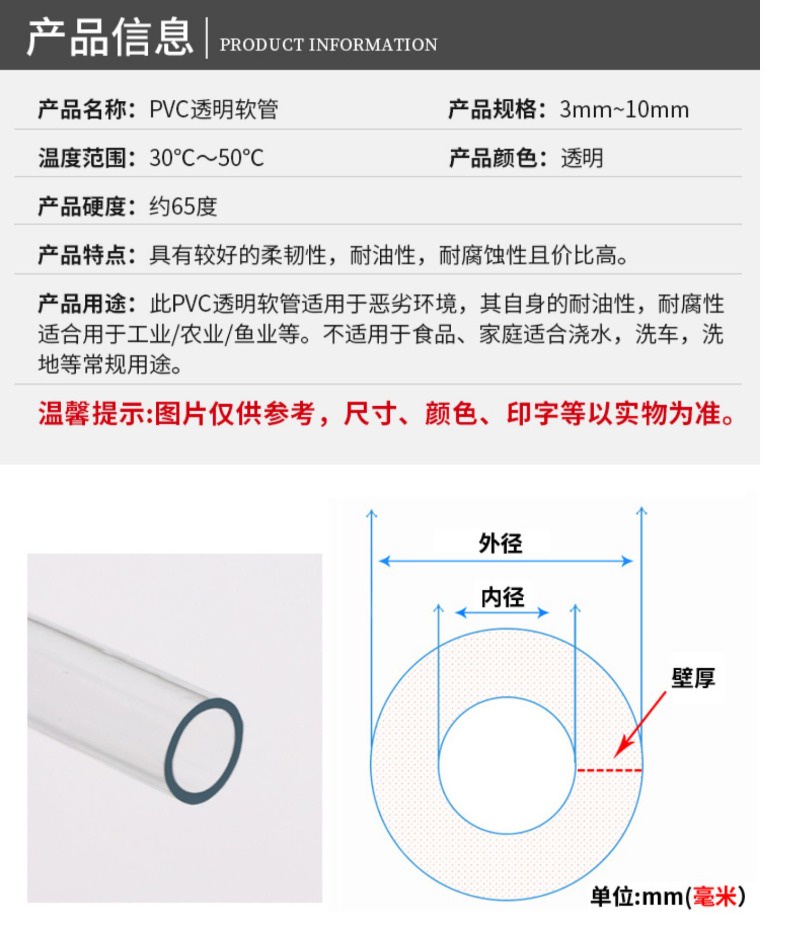 PVC透明軟管 塑膠管 無異味 水管 軟管耐油抗壓 高彈性 長度可疊加不切斷 | 蝦皮購物