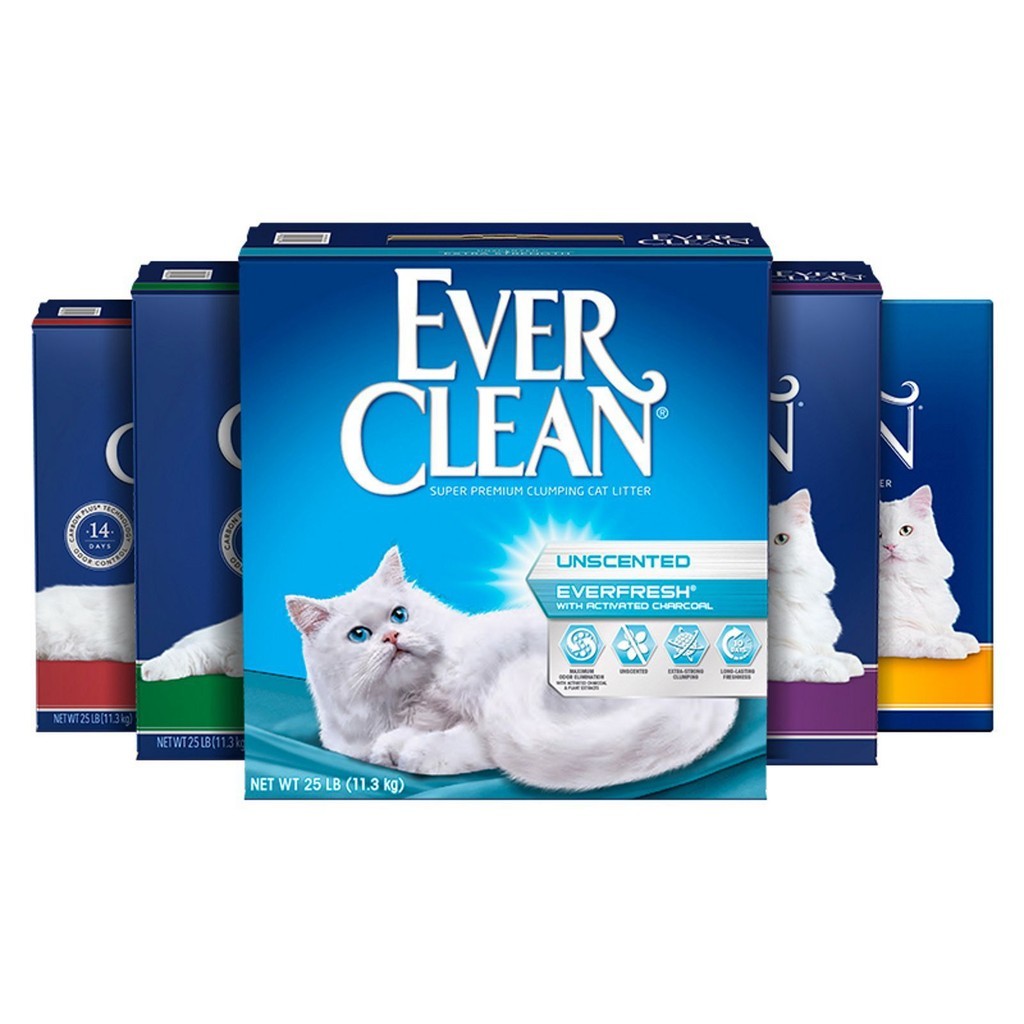⭐臺灣出貨 美國進口 EverClean鉑鑽貓砂 超凝結貓砂 紅標 紫標 藍標 膨潤土貓砂 25磅 超強除臭貓砂 | 蝦皮購物