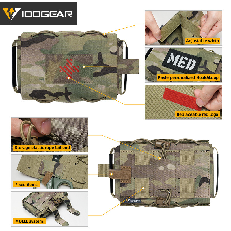 IDOGEAR 戰術醫療袋可拆卸激光切割 MOLLE 魔鬼氈大存儲空間戰術醫療包 35132 | 蝦皮購物
