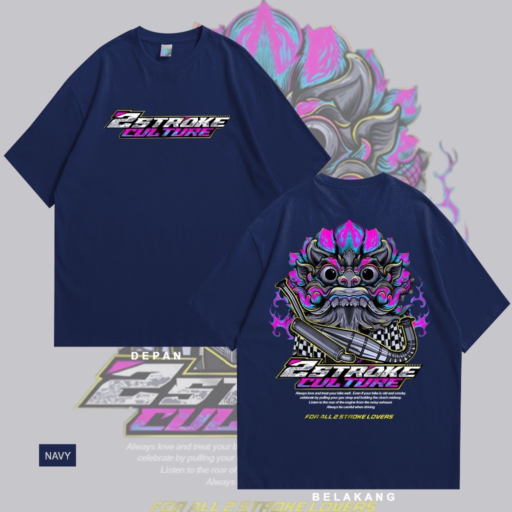 Kaos Racing 2 Stroke Lover x Barong Culture 系列 Baju Distro 短 | 蝦皮購物