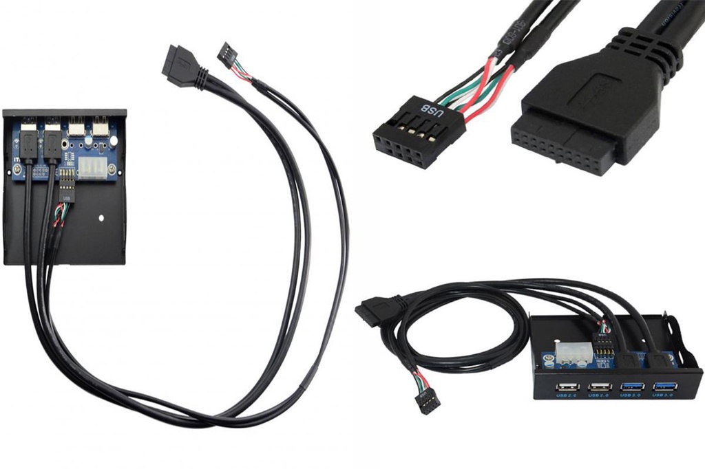 [Ky] 35 英寸 USB 30 20 19/9PIN 軟驅托架 4 集線器前面板,適用於台式電腦 | 蝦皮購物