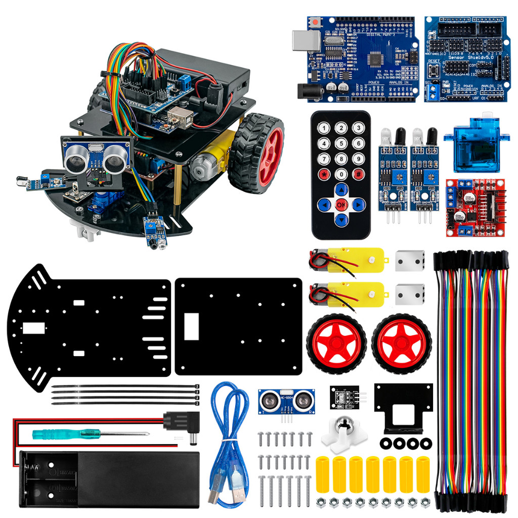LAFVIN Arduino UNO R3項目智能機器小車編程套件 免費課程 | 蝦皮購物