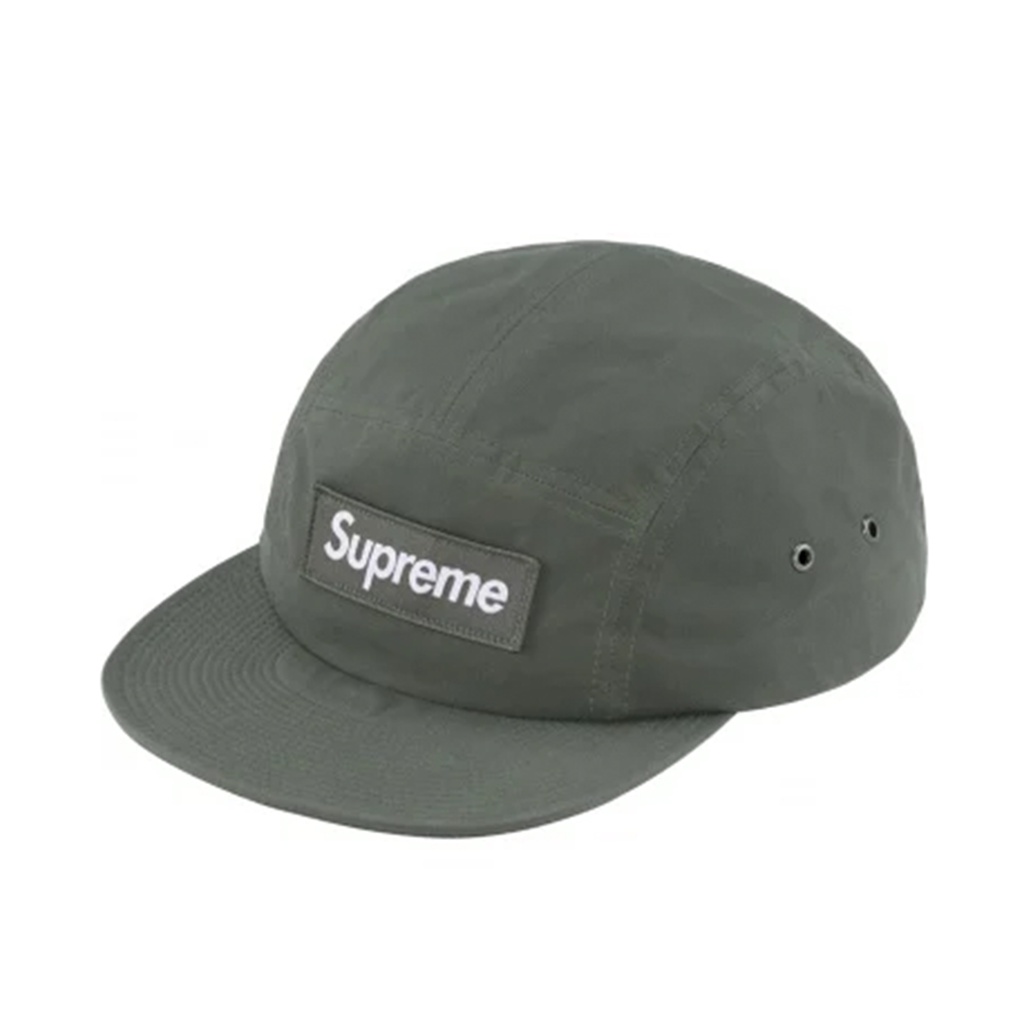 FLOMMARKET] Supreme 23FW Waxed Cotton Camp Cap 黑調節扣五分割帽軍