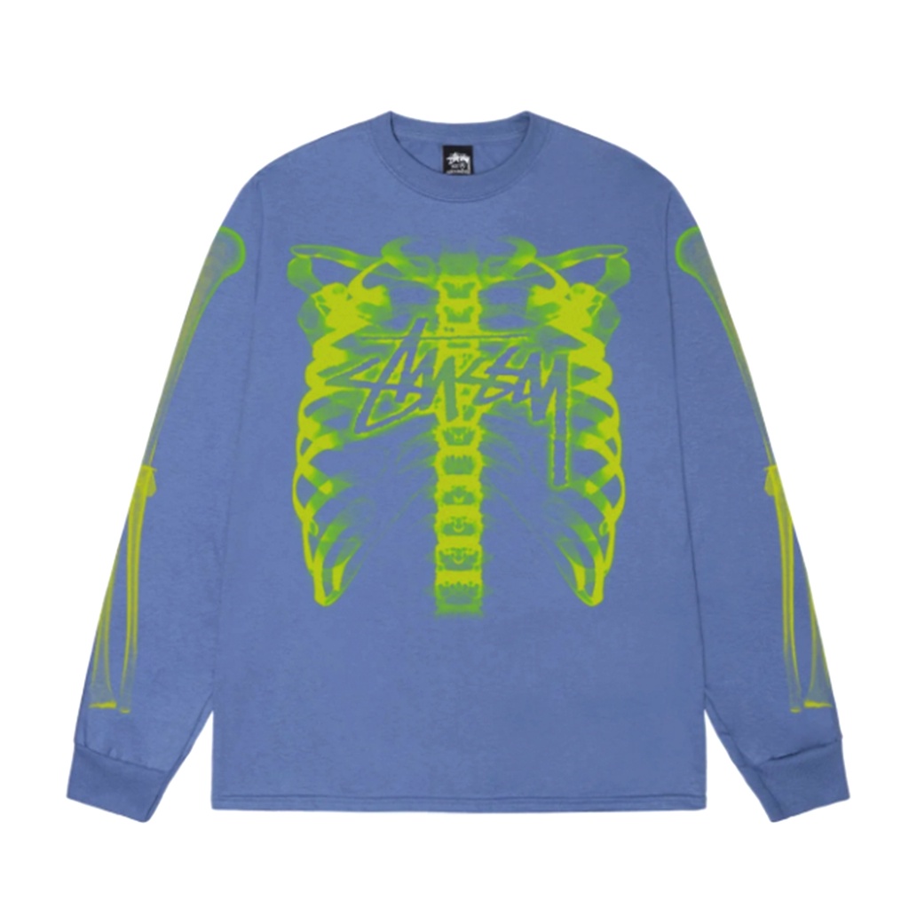 FLOMMARKET] Stussy Rib Cage LS Tee X光3M骨頭反光長T 紫藍色