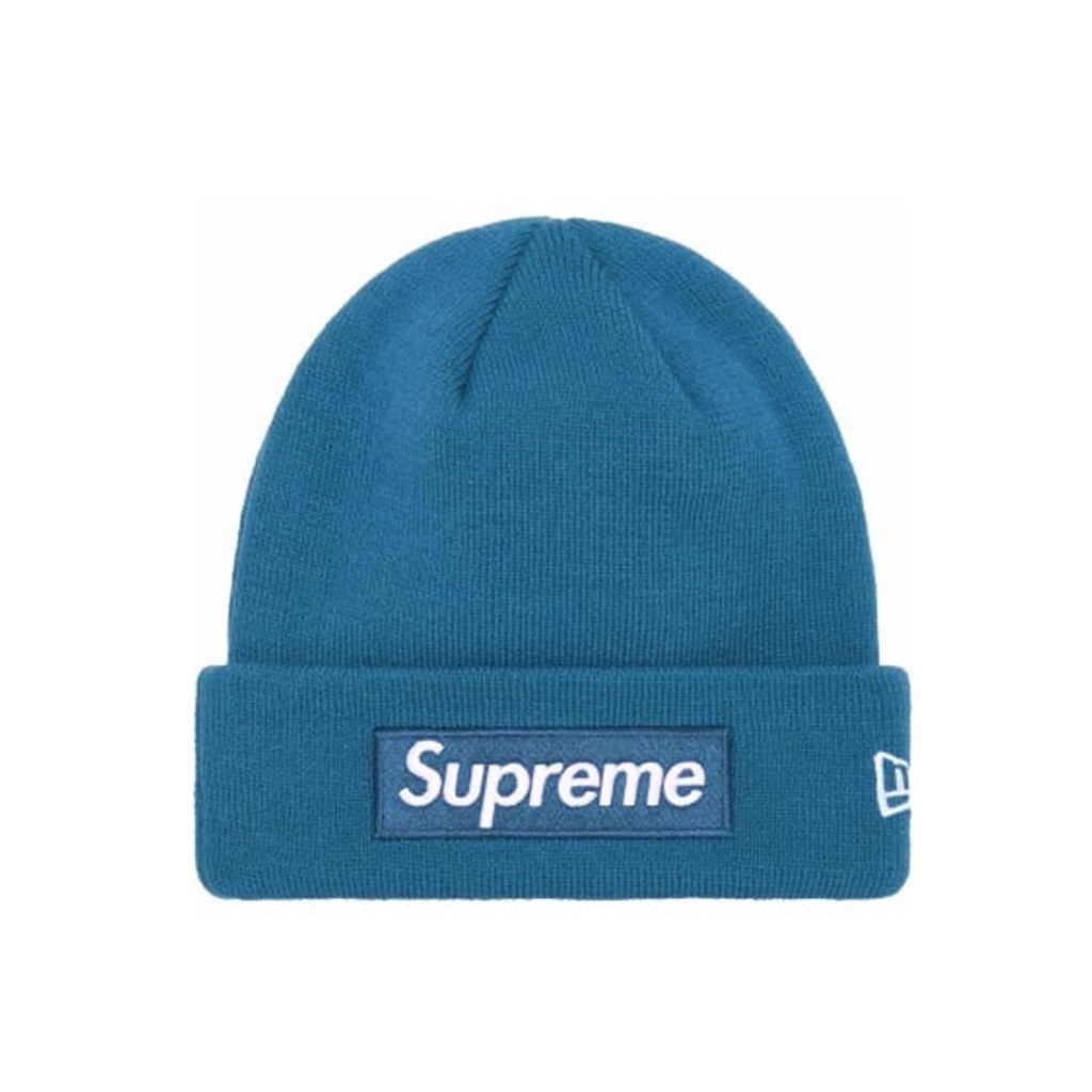 FLOMMARKET] Supreme x New Era 23FW Box Logo Beanie 毛帽藍色| 蝦皮購物