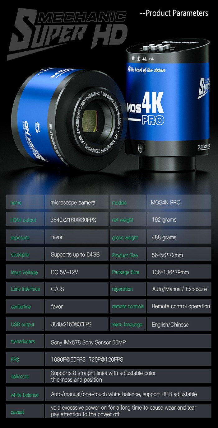 Mechanic MOS 4K 4K Pro 工業視頻顯微鏡相機 4K 視頻圖像輸出,用於手機主板 IC 芯片 CPU | 蝦皮購物