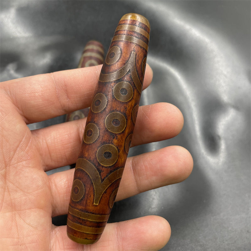 天珠 百八眼天珠 瑪瑙（108眼天珠） 約100mm チベット産（西蔵