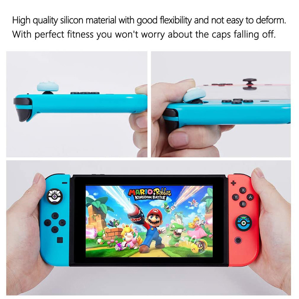 任天堂 4 件卡通矽膠模擬拇指握把帽兼容 Nintendo Switch OLED/Switch Lite/Switch | 蝦皮購物