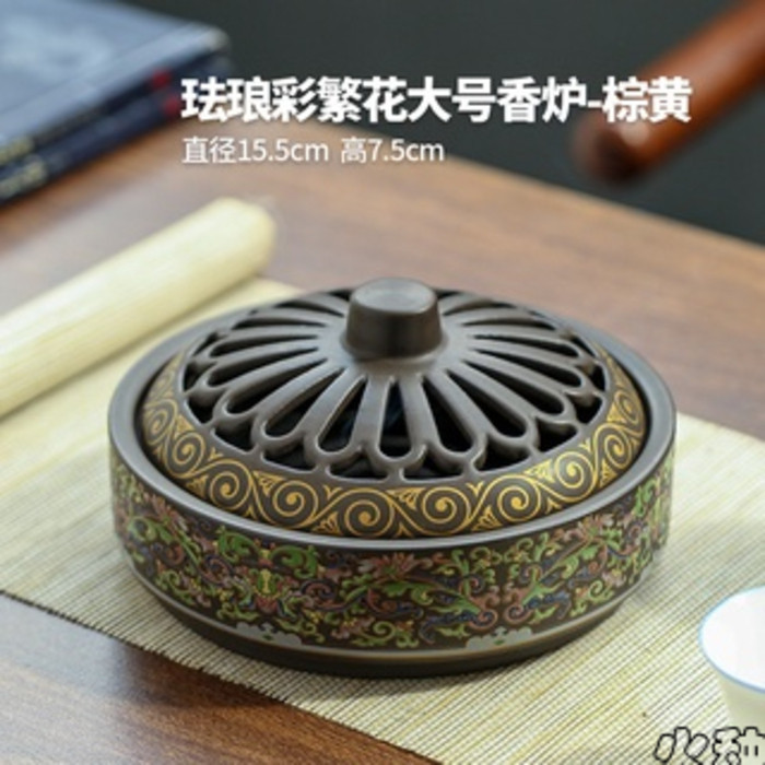 琺琅彩 香爐 火種源生活館】 琺琅彩香爐家用室內薰香爐檀香爐陶瓷蚊香爐香薰爐沉香