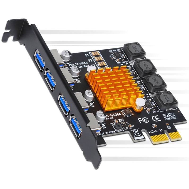 ♞4 端口 USB 3.0 PCI Express 卡 USB 3.0 PCI-E 擴展卡適配器 PCIE USB 3. | 蝦皮購物