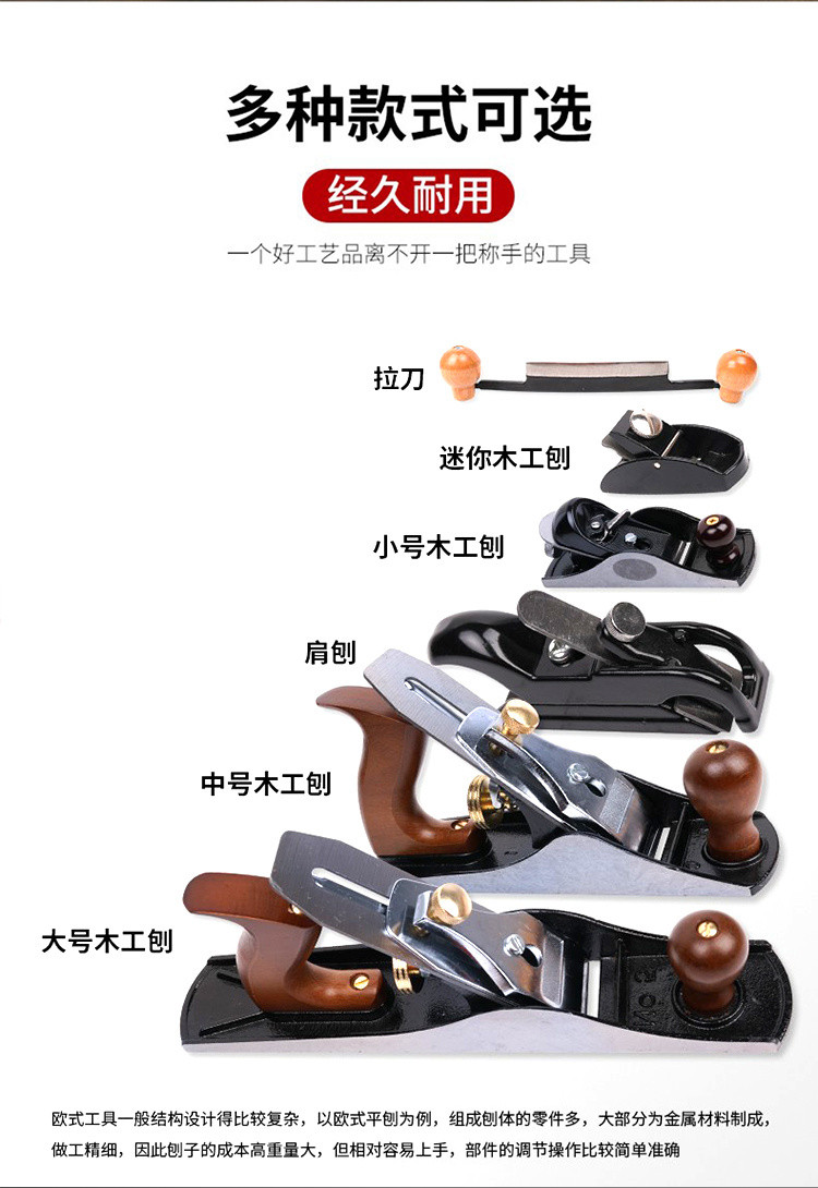 魯班歐式木工刨金屬刨手推刨手工刨鑄鐵刨子diy可調節握柄省力刨 木鼎方 刨刀 小木刨 光刨 木工刨 迷你刨 修邊刨 | 蝦皮購物