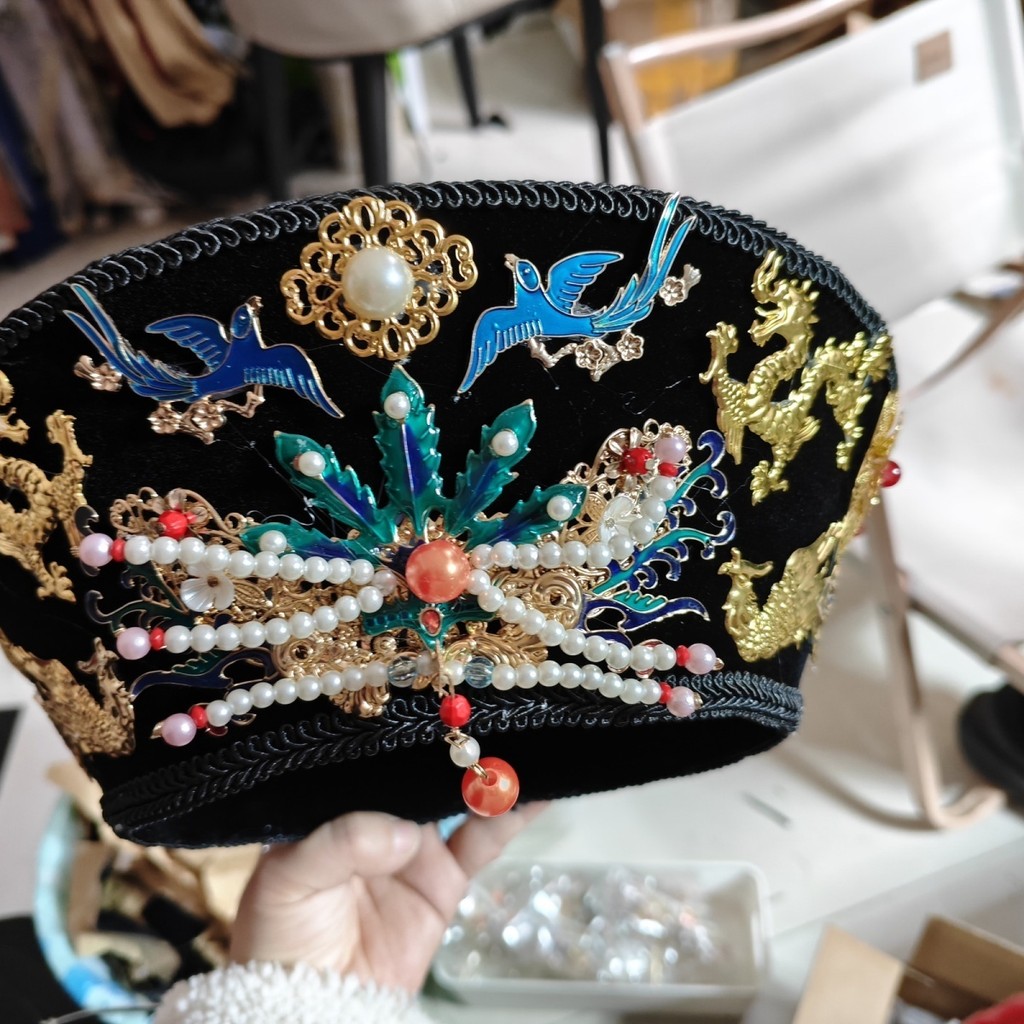Xuan🥨清朝皇後帽子甄嬛傳如懿傳旂頭清朝頭飾鈿子帽/漢服妝造 寫真攝影 | 蝦皮購物