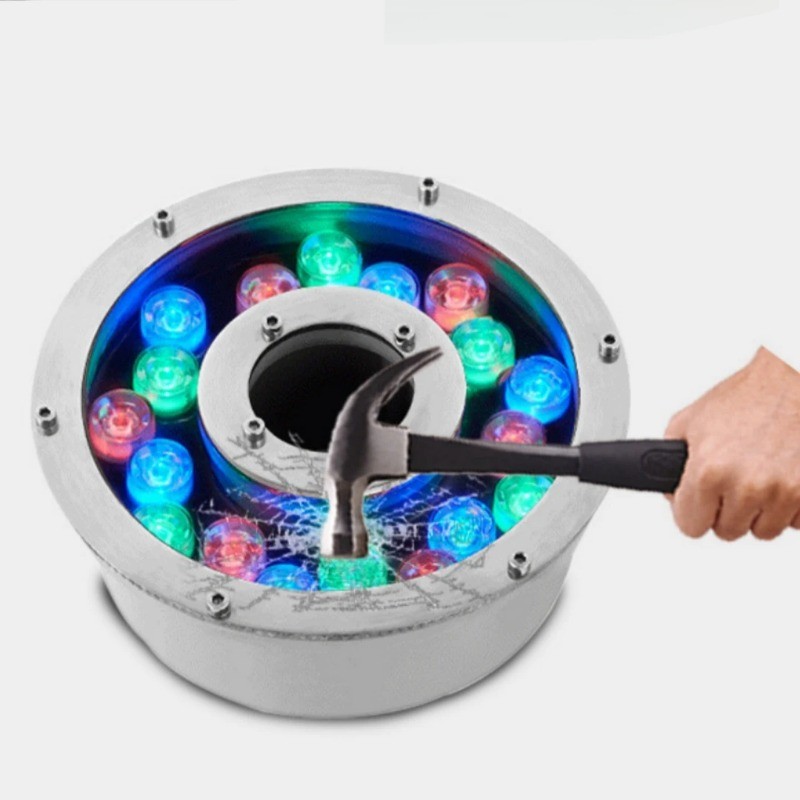 Dc12v/24v 6w 9W 12W 15W 18w IP68 Led水下燈RGB戶外防水七彩水射燈游泳池燈噴泉燈 | 蝦皮購物