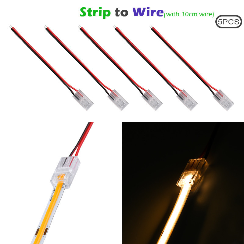 5 件 8 毫米 10 毫米 2 針 COB LED 燈條連接器膠帶燈 L 形 LED 角連接器,用於 SMD COB | 蝦皮購物