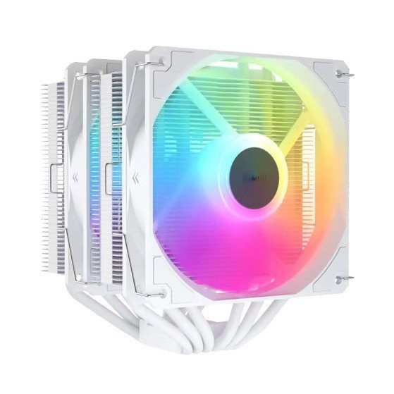 ♞雅浚E6 風冷CPU6熱管散熱器雙塔電腦白色風扇 全新溫控靜音風扇 | 蝦皮購物