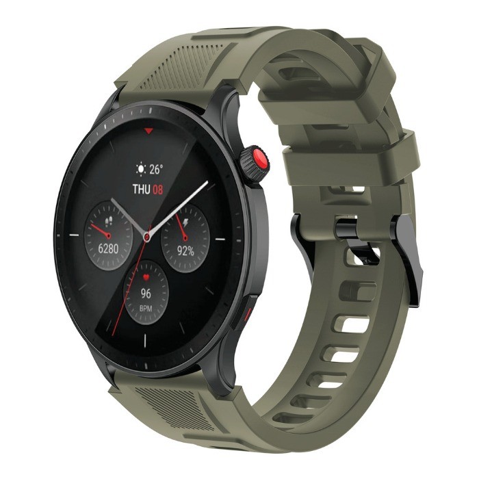 Correa De Silicona 22mm Para Amazfit Balance 2, GTR 4, GTR 3 Y Más, Diseño Floral Grabado, Ajustable, Impermeable Y Suave