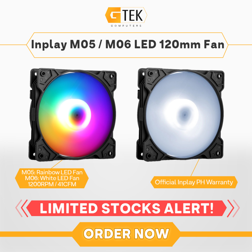 Inplay M05 Rainbow / M06 白色 LED 120mm 12cm PC 機箱風扇 | 蝦皮購物